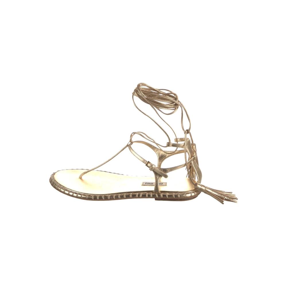 Miu Miu Metallic Gold Strappy Gladiator Sandals